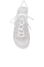 Bottega Veneta Jelly Lace Up Sandal in Glass, view 4, click to view large image.