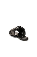 Bottega Veneta Patch Mule Flat Sandal in Black, view 3, click to view large image.