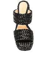 Bottega Veneta Trinity Weave Mule Sandal in Black, view 4, click to view large image.