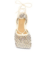 Bottega Veneta Stretch Flat in Toile & Crystal, view 4, click to view large image.