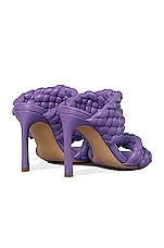 Bottega Veneta Padded Woven Leather Sandals in Purple, view 3, click to view large image.