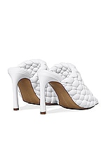 Bottega Veneta Padded Leather Sandals in Optic White, view 3, click to view large image.