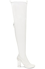 Bottega Veneta Atomic Over the Knee Boot in White, view 1, click to view large image.