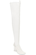 Bottega Veneta Atomic Over the Knee Boot in White, view 2, click to view large image.