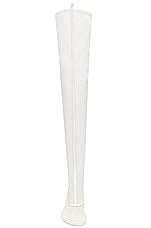 Bottega Veneta Atomic Over the Knee Boot in White, view 4, click to view large image.