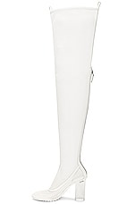 Bottega Veneta Atomic Over the Knee Boot in White, view 5, click to view large image.