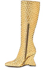 Bottega Veneta Comet Mirror Boot in Gold, view 5, click to view large image.
