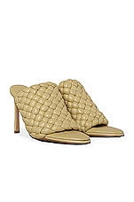 Bottega Veneta Padded Leather Sandals in Tapioca, view 2, click to view large image.