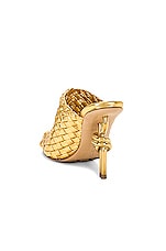 Bottega Veneta Knot Mule Sandal in Gold, view 3, click to view large image.