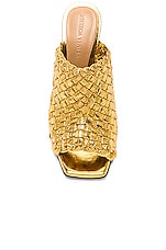 Bottega Veneta Knot Mule Sandal in Gold, view 4, click to view large image.