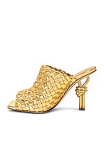 Bottega Veneta Knot Mule Sandal in Gold, view 5, click to view large image.