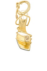Bottega Veneta Adam Lace Up Sandal in Gold, view 4, click to view large image.