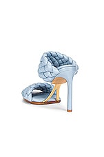 Bottega Veneta Lido Leather Woven Sandals in Ice, view 3, click to view large image.
