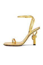 Bottega Veneta Knot Sandal in Gold, view 5, click to view large image.