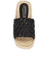 Bottega Veneta Jack Mule Espadrille Leather Sandal in Black, view 4, click to view large image.