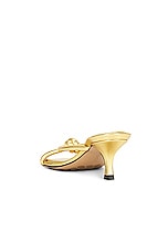 Bottega Veneta Metallic Blink Mule Sandal in Gold, view 3, click to view large image.