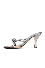Bottega Veneta Metallic Blink Mule Sandal in Silver, view 5, click to view large image.