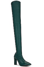 Bottega Veneta Tripod Thigh High Boot in Emerald Green, view 2, click to view large image.