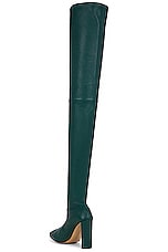 Bottega Veneta Tripod Thigh High Boot in Emerald Green, view 3, click to view large image.