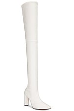 Bottega Veneta Tripod Thigh High Boot in White, view 2, click to view large image.