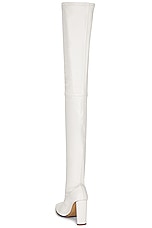 Bottega Veneta Tripod Thigh High Boot in White, view 3, click to view large image.