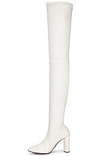 Bottega Veneta Tripod Thigh High Boot in White, view 5, click to view large image.
