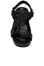 Bottega Veneta Trip Flat Sandal in Black, view 4, click to view large image.
