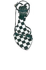 Bottega Veneta Leaf Ankle Strap Sandal in Glacier & Emerald, view 4, click to view large image.