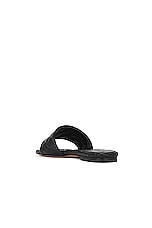Bottega Veneta Flat Sandal in Black, view 3, click to view large image.