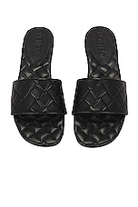Bottega Veneta Flat Sandal in Black, view 4, click to view large image.