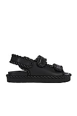 Bottega Veneta Flat Sandal in Black, view 1, click to view large image.