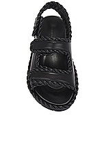 Bottega Veneta Flat Sandal in Black, view 4, click to view large image.