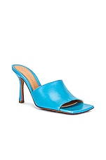 Bottega Veneta Leather Mules in Sky Blue, view 2, click to view large image.