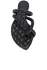 Bottega Veneta Leaf Flat Sandal in Black, view 4, click to view large image.