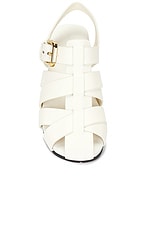 Bottega Veneta Alfie Flat Sandal in White, view 4, click to view large image.