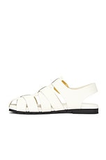 Bottega Veneta Alfie Flat Sandal in White, view 5, click to view large image.