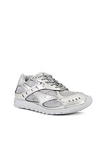 Bottega Veneta Orbit Sneaker in Silver, view 2, click to view large image.