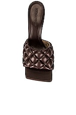 Bottega Veneta Leather Quilted Mules in Chocolate Spread, view 4, click to view large image.