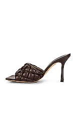 Bottega Veneta Leather Quilted Mules in Chocolate Spread, view 5, click to view large image.