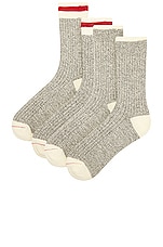 Beams Plus Rag Socks in Gray, view 2, click to view large image.