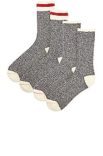 Beams Plus Rag Socks in Navy, view 2, click to view large image.