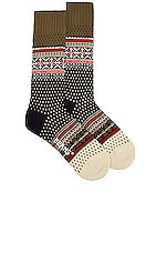 Beams Plus Nordic Socks in Navy, view 1, click to view large image.