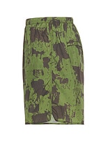 Beams Plus Mil Athletic Shorts Nylon Camo Print in Olive, view 3, click to view large image.