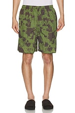 Beams Plus Mil Athletic Shorts Nylon Camo Print in Olive, view 4, click to view large image.