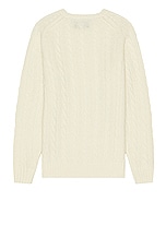 Beams Plus Cable Sweater in Off White, view 2, click to view large image.