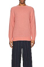Beams Plus Crew Cashmere Sweater in Pink, view 3, click to view large image.