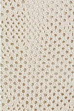 Beams Plus Cardigan Argyle Mesh in Beige, view 3, click to view large image.