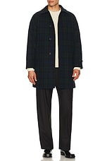 Beams Plus Bal Collar Coat Harris Tweed in Black Watch | FWRD