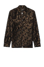 Beams Plus Zipper Front Diamond Pattern Jacquard Jacket in Black, view 1, click to view large image.
