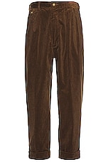 Beams Plus 2 Pleats Corduroy Pant in Golden Brown, view 1, click to view large image.